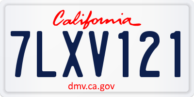 CA license plate 7LXV121