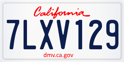 CA license plate 7LXV129