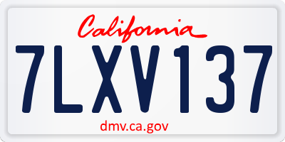 CA license plate 7LXV137