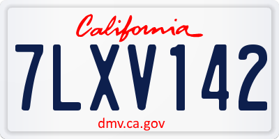 CA license plate 7LXV142