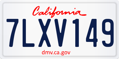 CA license plate 7LXV149