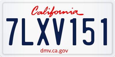 CA license plate 7LXV151