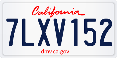 CA license plate 7LXV152