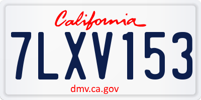 CA license plate 7LXV153