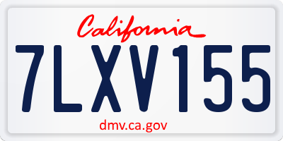 CA license plate 7LXV155