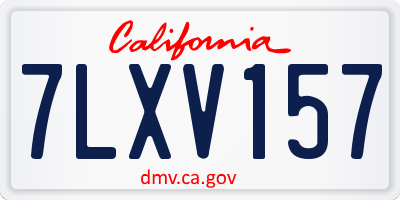 CA license plate 7LXV157