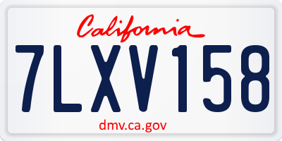 CA license plate 7LXV158