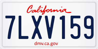 CA license plate 7LXV159