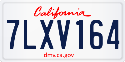 CA license plate 7LXV164