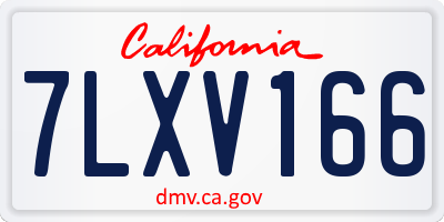 CA license plate 7LXV166