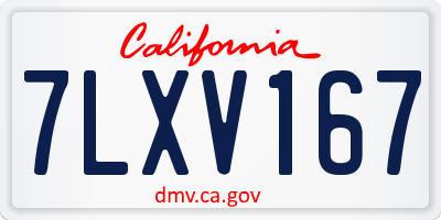CA license plate 7LXV167