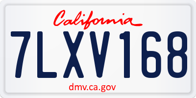 CA license plate 7LXV168
