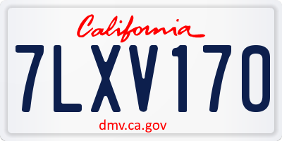CA license plate 7LXV170
