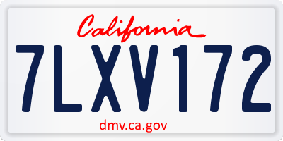 CA license plate 7LXV172