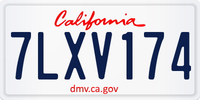 CA license plate 7LXV174