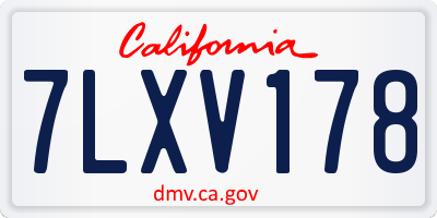 CA license plate 7LXV178