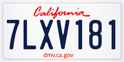 CA license plate 7LXV181