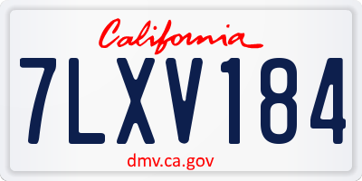 CA license plate 7LXV184