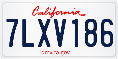 CA license plate 7LXV186