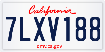 CA license plate 7LXV188