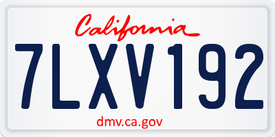 CA license plate 7LXV192