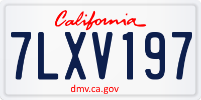 CA license plate 7LXV197