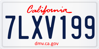CA license plate 7LXV199