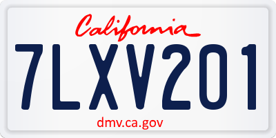 CA license plate 7LXV201