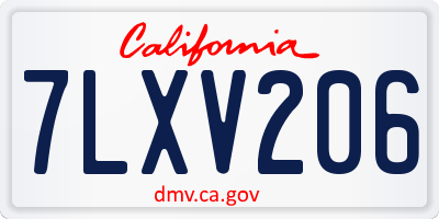 CA license plate 7LXV206
