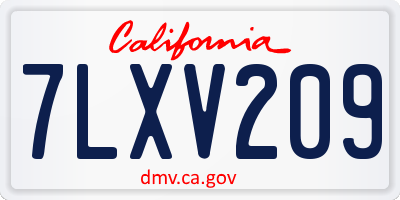 CA license plate 7LXV209