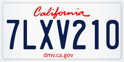 CA license plate 7LXV210