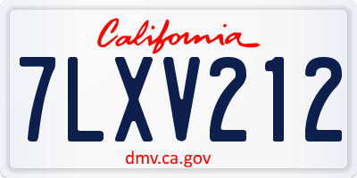 CA license plate 7LXV212