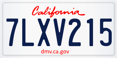 CA license plate 7LXV215