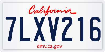 CA license plate 7LXV216