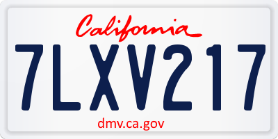 CA license plate 7LXV217