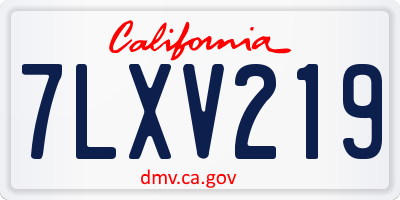 CA license plate 7LXV219