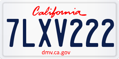 CA license plate 7LXV222
