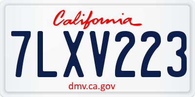CA license plate 7LXV223