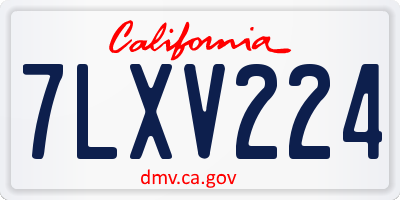 CA license plate 7LXV224