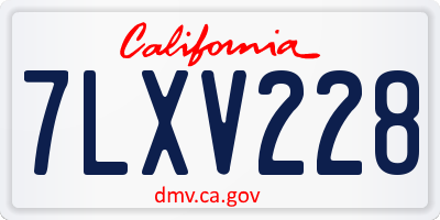 CA license plate 7LXV228