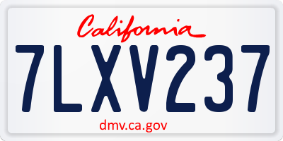 CA license plate 7LXV237