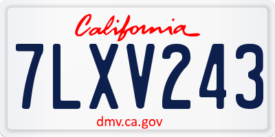 CA license plate 7LXV243