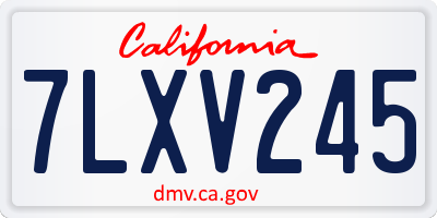 CA license plate 7LXV245