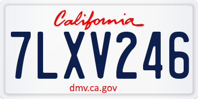 CA license plate 7LXV246