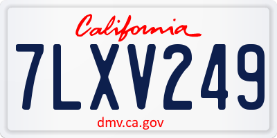 CA license plate 7LXV249
