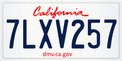 CA license plate 7LXV257