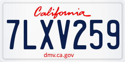 CA license plate 7LXV259