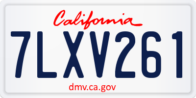 CA license plate 7LXV261