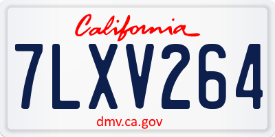 CA license plate 7LXV264