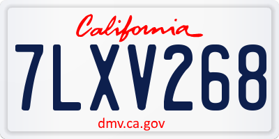 CA license plate 7LXV268